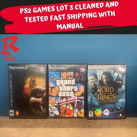 PS2 GAMES LOT 3 CLEANED AND TESTED FAST SHIPPING WITH MANUAL (VG1) - Picture 1 of 7